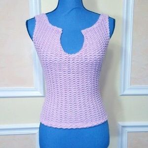 Soft Pink Knit Tank Top Size XS Scoop Neck